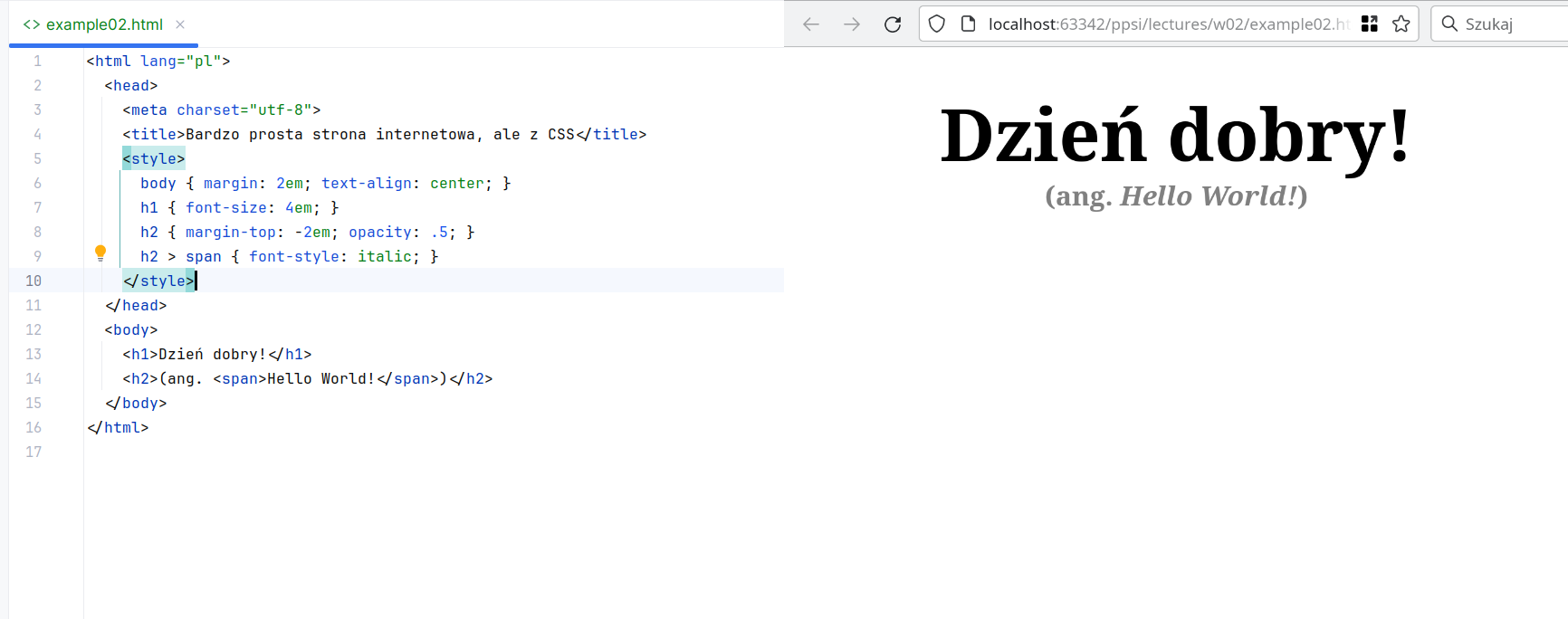 Bardzo prosta strona internetowa