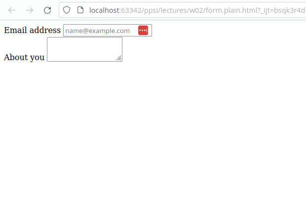 formularz bez stylowania